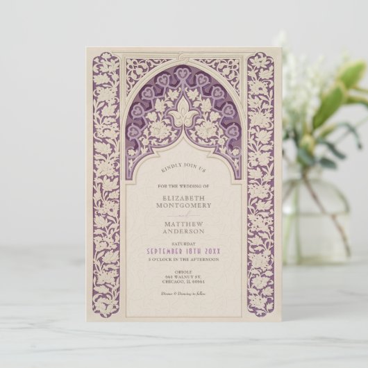 Lavender Elegance Einladung (Stehend Vorderseite)