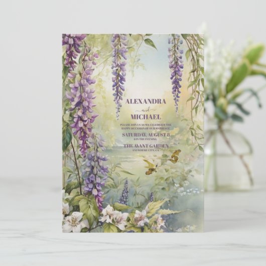 Lavender Elegance Einladung (Stehend Vorderseite)