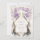Lavender Elegance Jugendstil Einladung (Rückseite)