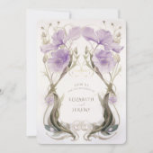 Lavender Elegance Jugendstil Einladung (Vorderseite)