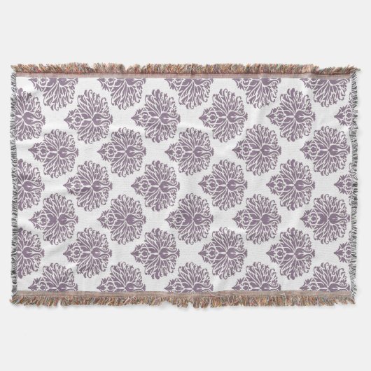 Lavender Elegant Damask Decke (Vorderseite)