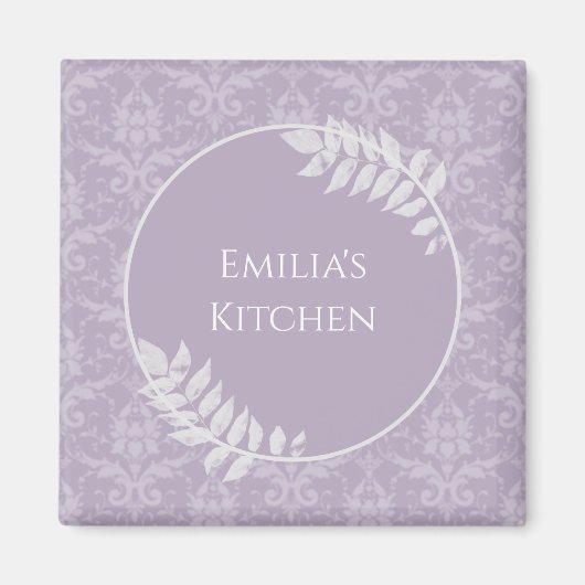 Lavender Elegant Damask Magnet (Vorne)