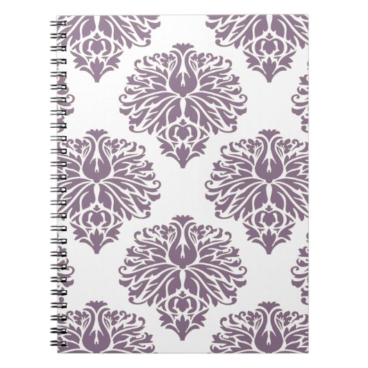 Lavender Elegant Damask Notizblock (Vorderseite)