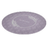 Lavender Elegant Damask Personalisiert Schneidebrett (Ecke)