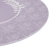 Lavender Elegant Damask Personalisiert Schneidebrett (Ecke)