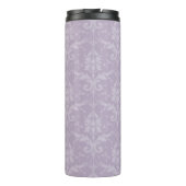 Lavender Elegant Damask Personalisiert Thermosbecher (Rückseite)