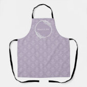 Lavender Elegant Damask Personalisierte Schürze (Vorderseite)