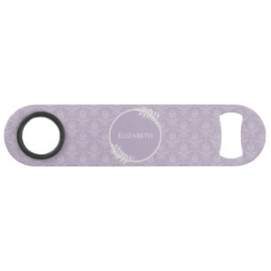 Lavender Elegant Damask Personalisierter Bar Key