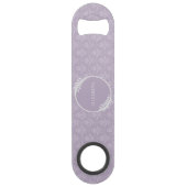 Lavender Elegant Damask Personalisierter Bar Key (Vorderseite)