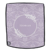 Lavender Elegant Damask Personalisierter Rucksack (Abnehmbare Front)