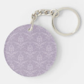 Lavender Elegant Damask Personalisierter Schlüssel Schlüsselanhänger (Rückseite)