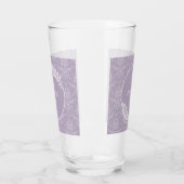 Lavender Elegant Damask Personalisiertes Glas (Links)