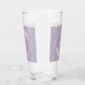 Lavender Elegant Damask Personalisiertes Glas (Rechts)