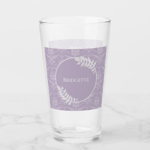 Lavender Elegant Damask Personalisiertes Glas