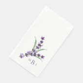 Lavender Elegant Foliage Monogram Wedding Serviette (Ecke)