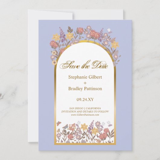 Lavender Elegant Hochzeit Save the Date Einladung (Vorderseite)