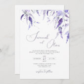 Lavender Elegant Meadow Wildblume Blumenhochzeit Einladung (Vorne/Hinten)