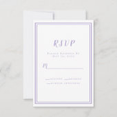 Lavender Elegant Minimalist Wedding  RSVP Karte (Vorderseite)
