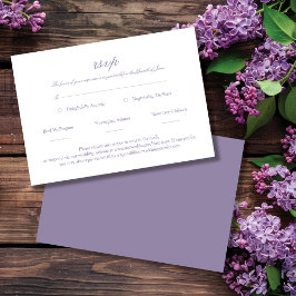 Lavender Elegant Script Wedding RSVP Karte