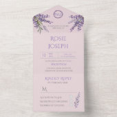 Lavender Elegant Wedding alle in einer Einladung (Innen Boden)