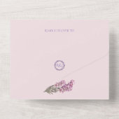 Lavender Elegant Wedding alle in einer Einladung (Rückseite)