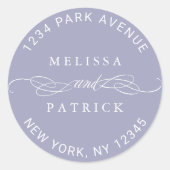 Lavender Elegant Wedding Rücksendeadresse Runder Aufkleber (Vorderseite)