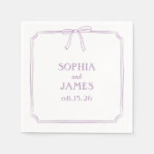 Lavender Elegant Whimsical Simple Bow Wedding Serviette (Vorderseite)
