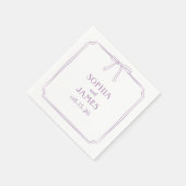 Lavender Elegant Whimsical Simple Bow Wedding Serviette (Ecke)