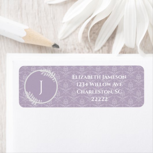 Lavender Elegante Damask Label (Insitu)