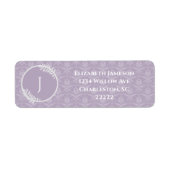 Lavender Elegante Damask Label (Vorne)