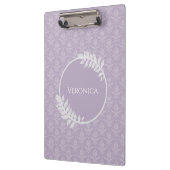 Lavender Elegante Damask-Zwischenablage Klemmbrett (Links)
