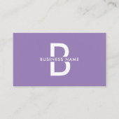 Lavender Elegante Monogram Modern Beruflich Visitenkarte (Vorderseite)