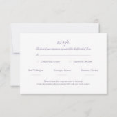 Lavender Elegante Script Wedding RSVP mit QR Code Karte (Vorderseite)