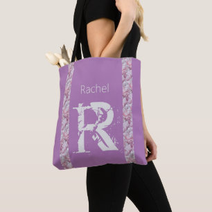 Lavender Elegante Simple Modern Preppy Monogram Tasche