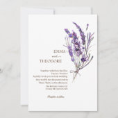 Lavender Elegante simple Schöne Blumenhochzeit Einladung (Vorderseite)