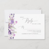 Lavender elegante Wildblumen Hochzeit RSVP-Karte RSVP Karte (Vorderseite)