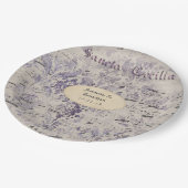 Lavender Ephemera Musiknotens Wedding Pappteller (Schrägansicht)