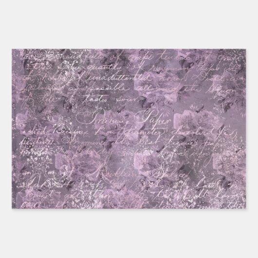 Lavender Ephemera Pattern Geschenkpapier Set (Vorderseite 2)