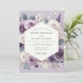 Lavender Ethereal Bloom Wedding Einladung (Stehend Vorderseite)