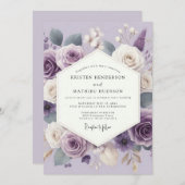 Lavender Ethereal Bloom Wedding Einladung (Vorne/Hinten)