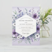 Lavender Ethereal Botanical Wedding Einladung (Stehend Vorderseite)