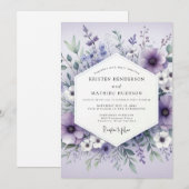 Lavender Ethereal Botanical Wedding Einladung (Vorne/Hinten)