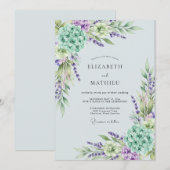 Lavender Ethereal Spring Wedding Einladung (Vorne/Hinten)