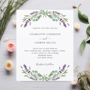 Lavender eucalyptus Abend Einladung zur Hochzeit