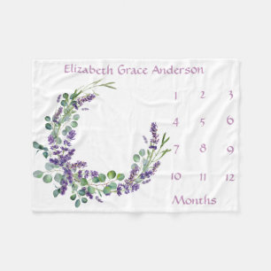 Lavender Eucalyptus Baby Milestone Growth Tracker Fleecedecke