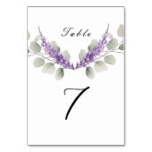 Lavender Eucalyptus Blätter Wedding Tischnummer (Rückseite)