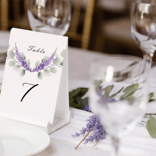 Lavender Eucalyptus Blätter Wedding Tischnummer
