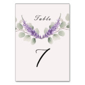 Lavender Eucalyptus Blätter Wedding Tischnummer (Rückseite)