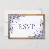 Lavender Eucalyptus Botanical Wood Wedding RSVP (Vorderseite)