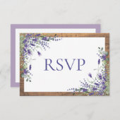 Lavender Eucalyptus Botanical Wood Wedding RSVP (Vorne/Hinten)